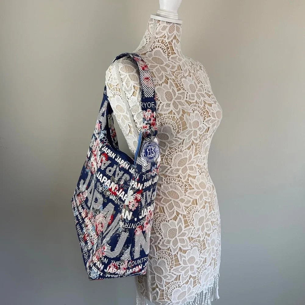 Robin Ruth Japan Floral Souvenir Hobo Shoulder Tote Bag NWT